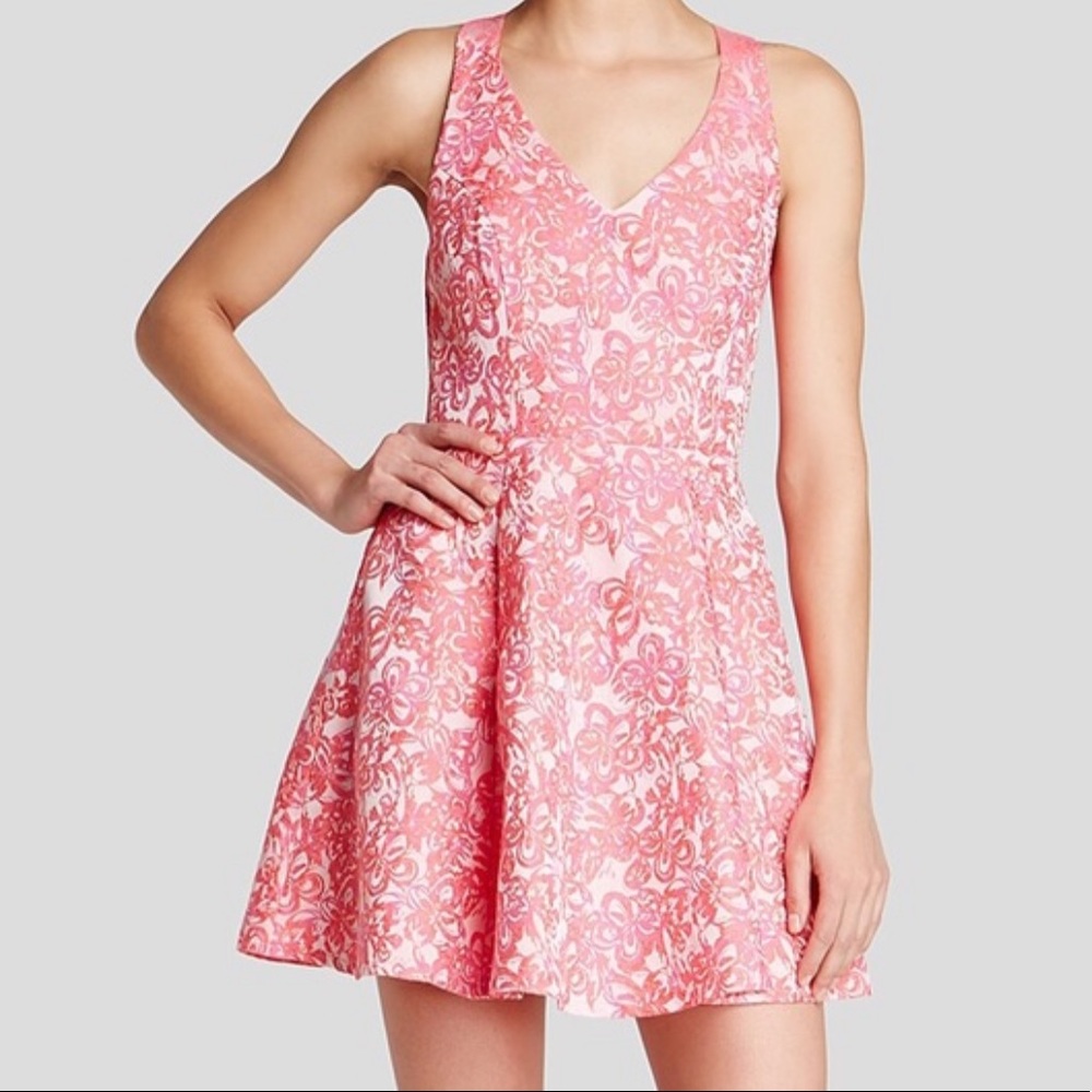 NWOT Eight Sixty Brocade T-Back Dress Sz S